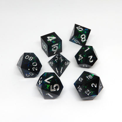 Emerald Abyss Resin Dice Set