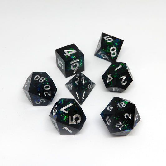 Emerald Abyss Resin Dice Set