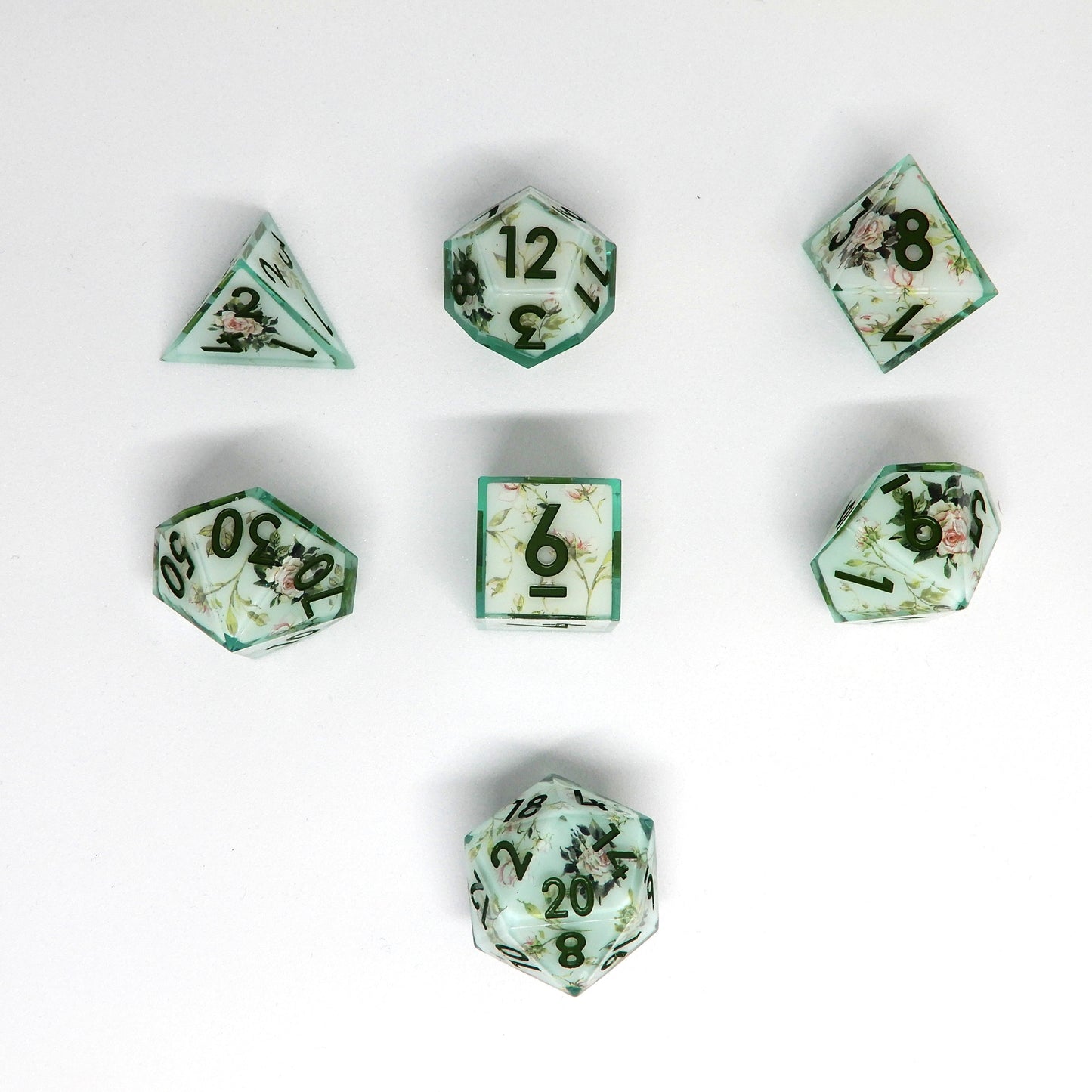 Emerald Garden Resin Dice Set