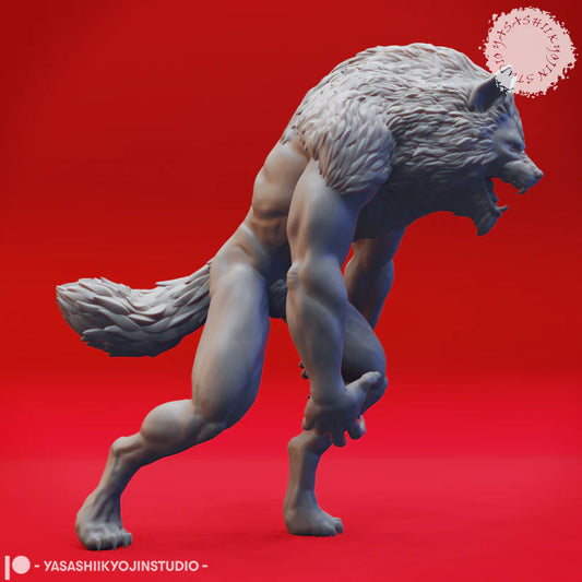 Werewolf - Upright (M) 3D Printed by YKS Miniatures
