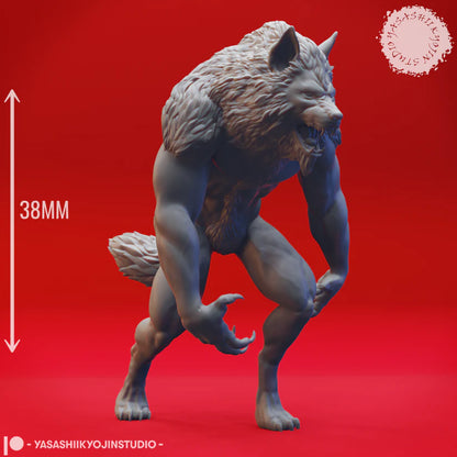Werewolf - Upright (M) 3D Printed by YKS Miniatures